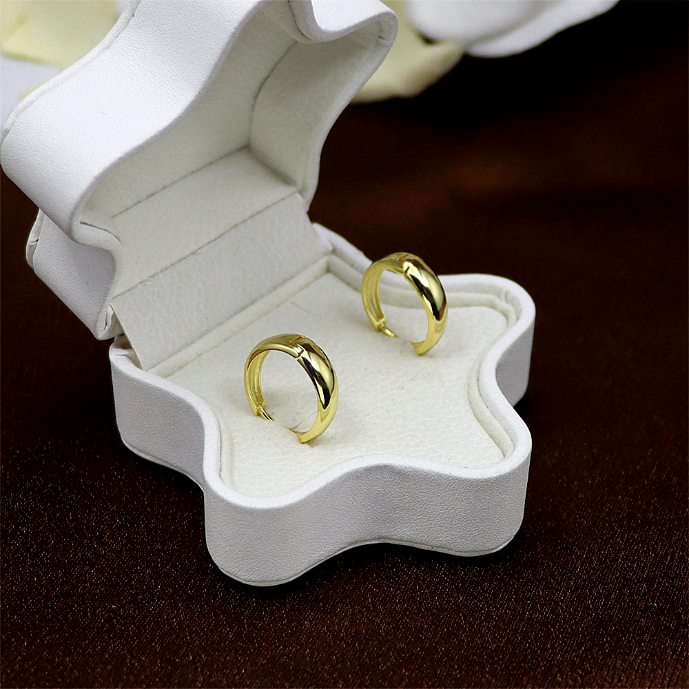 S925 Sterling Silver Wide Hoop Earrings