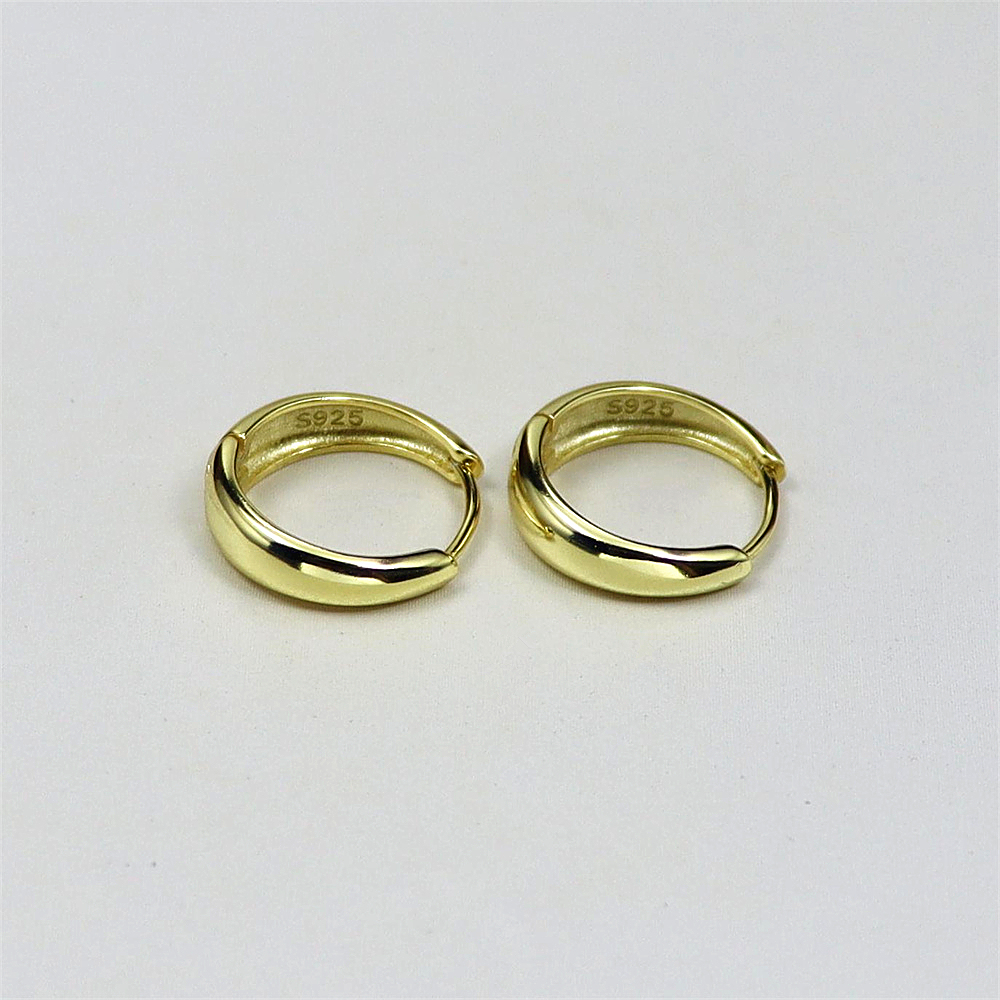 S925 Sterling Silver Wide Hoop Earrings