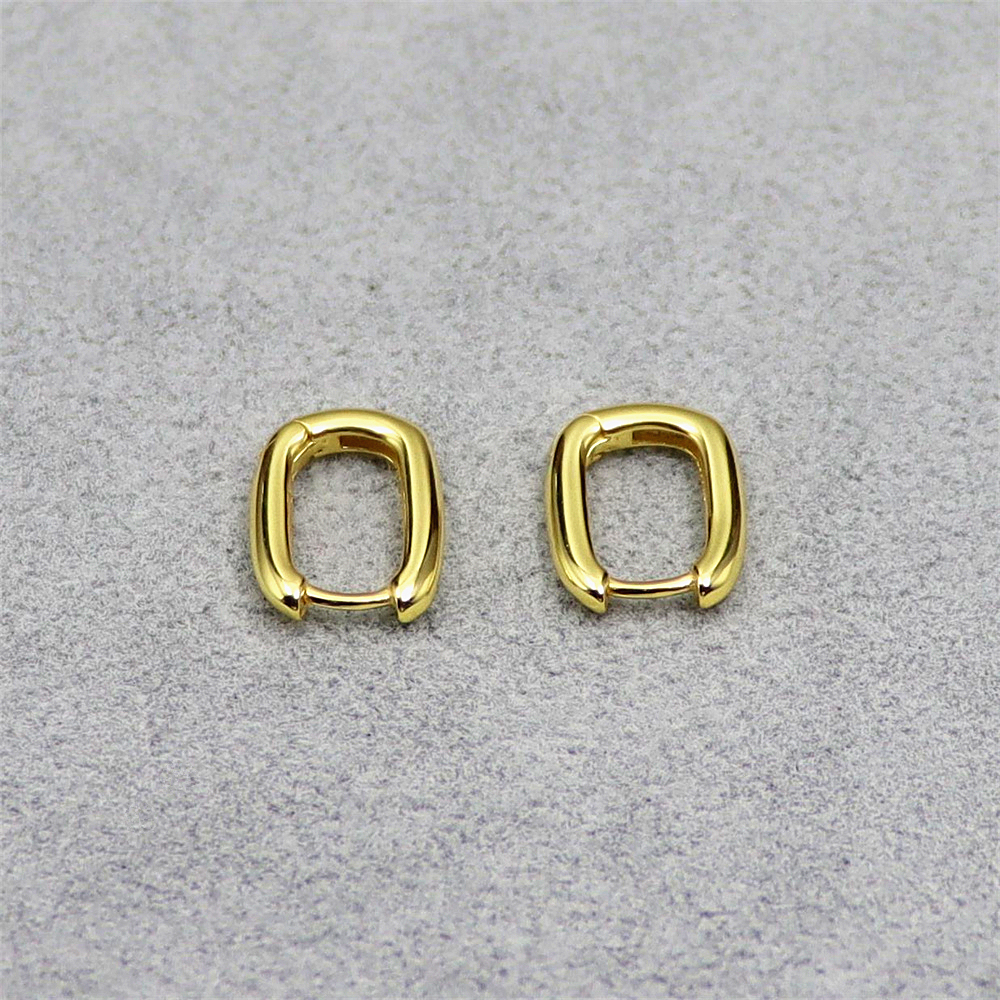 S925 Sterling Silver Geometric Oval Hoop Ear Cuffs