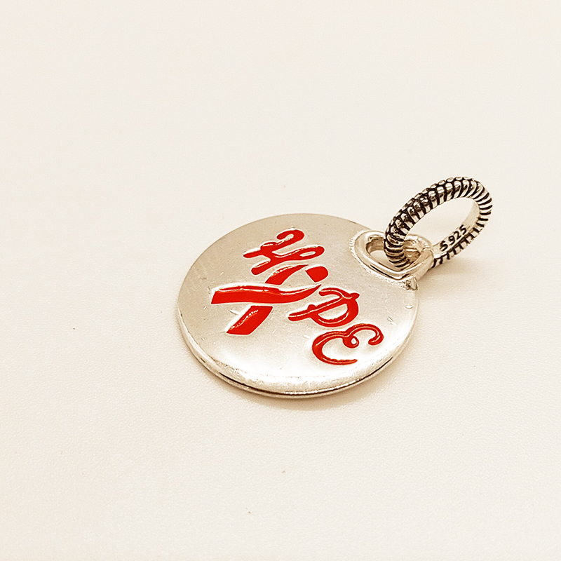 PANDORA 925 Hope Pink Ribbon Pendant Charm