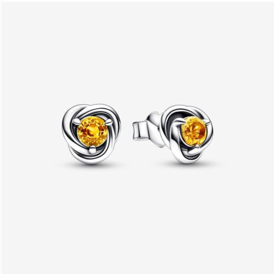 PANDORA November Birthstone Eternity Circle O Pendant Earrings Set