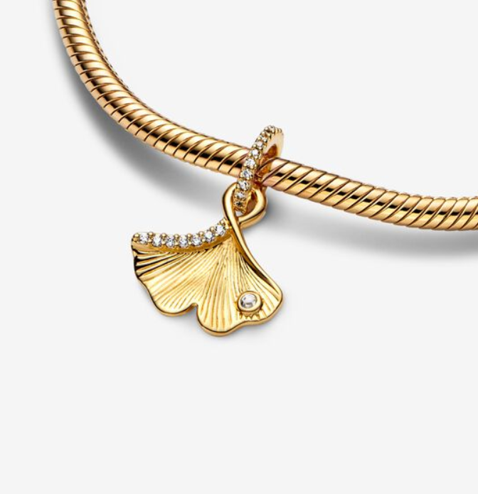 Pandora Sterling Silver Gingko Leaf Dangle Charm