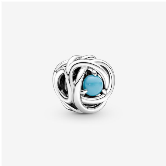 PANDORA December Birthstone Eternity Circle O Pendant Earrings Set