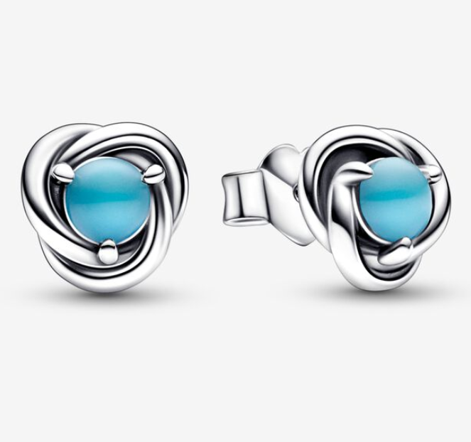 Pandora December Birthstone Trio Set Charm Earrings RING ALE S925