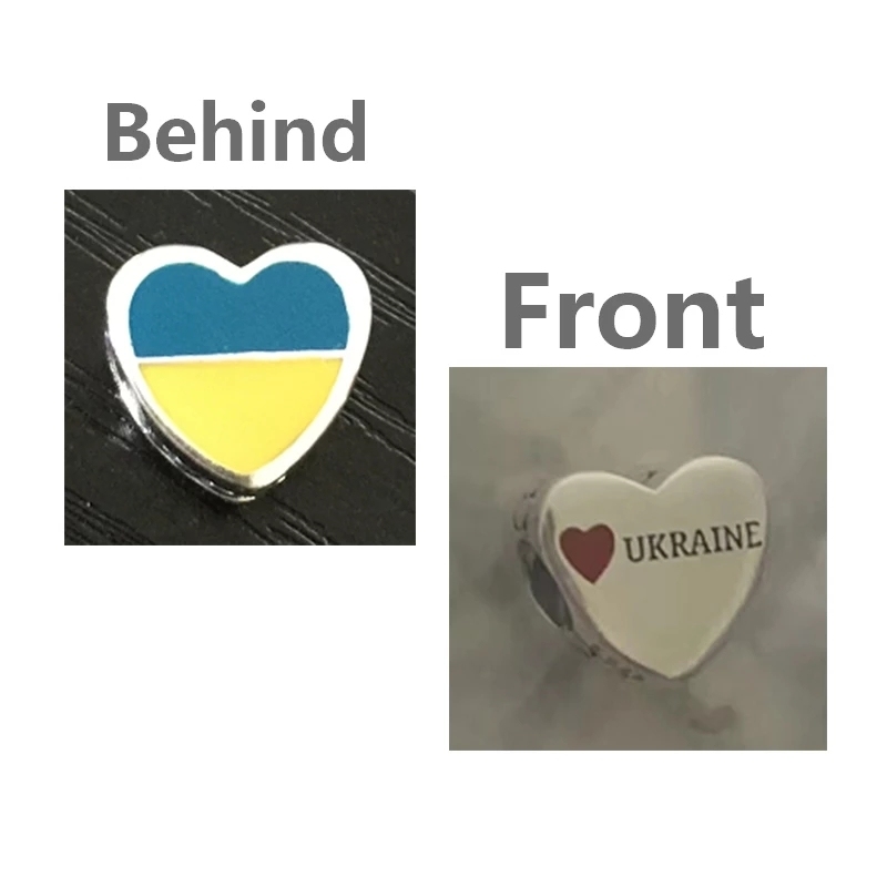 Pandora Ukraine love heart s925 ale charm bead