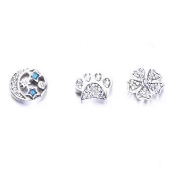 Pandora Sterling Silver MoonPetite Paw Print Flowers Charms Set ALE 925