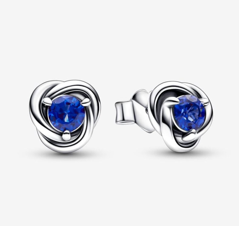 PANDORA September Birthstone Eternity Circle Stud Earrings ALE S925