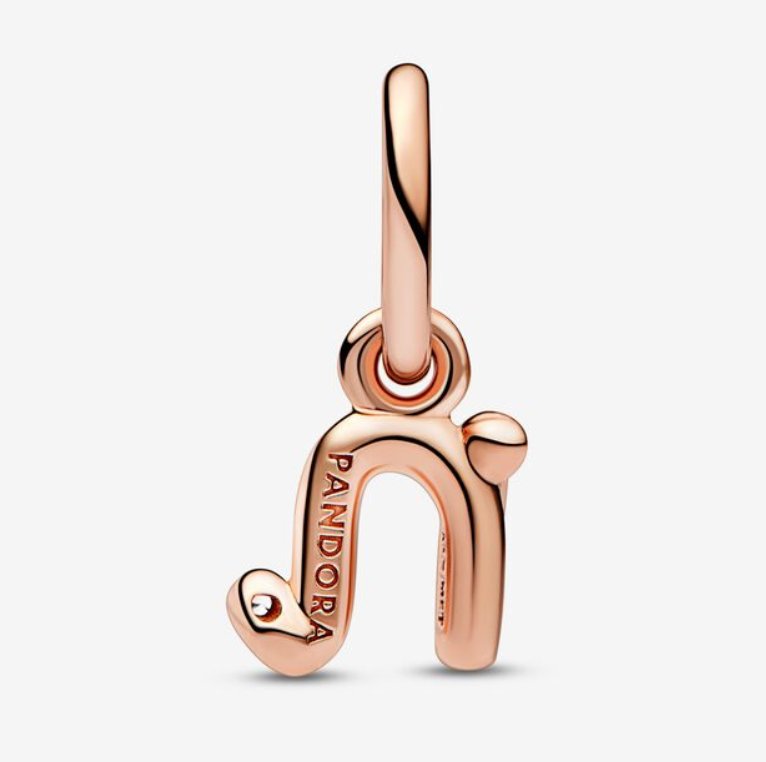 Pandora Moments Letter n Script Alphabet kirjainkoru hela