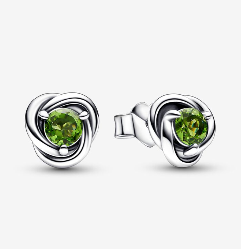 PANDORA August Birthstone Eternity Circle Stud Earrings ALE S925