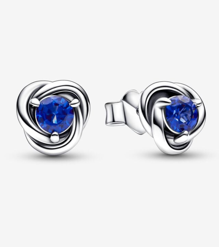 PANDORA September Birthstone Eternity Circle Stud Earrings ALE S925
