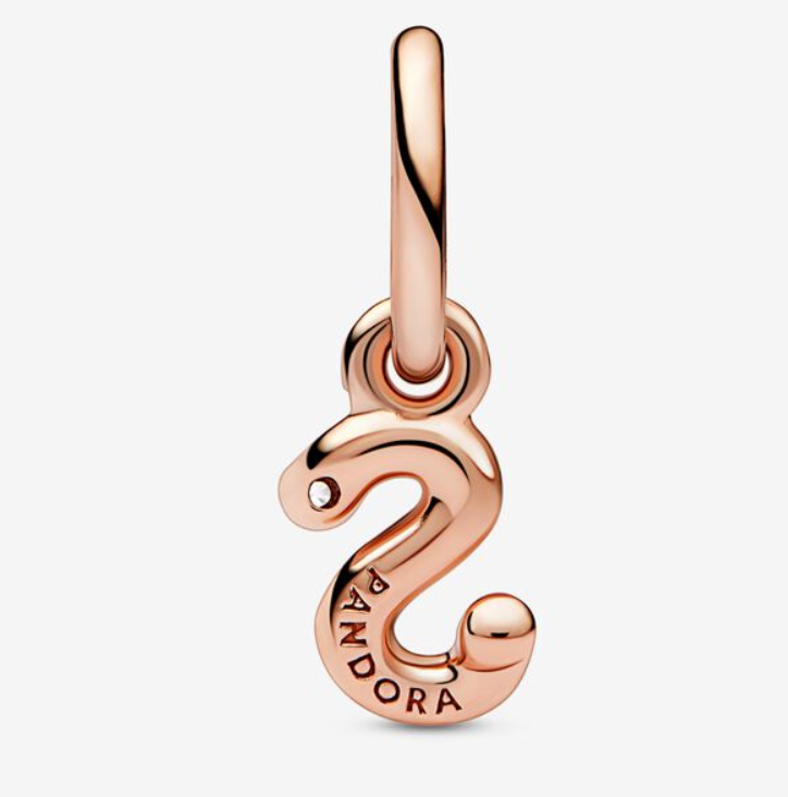 Pandora Moments Letter s Script Alphabet kirjainkoru hela