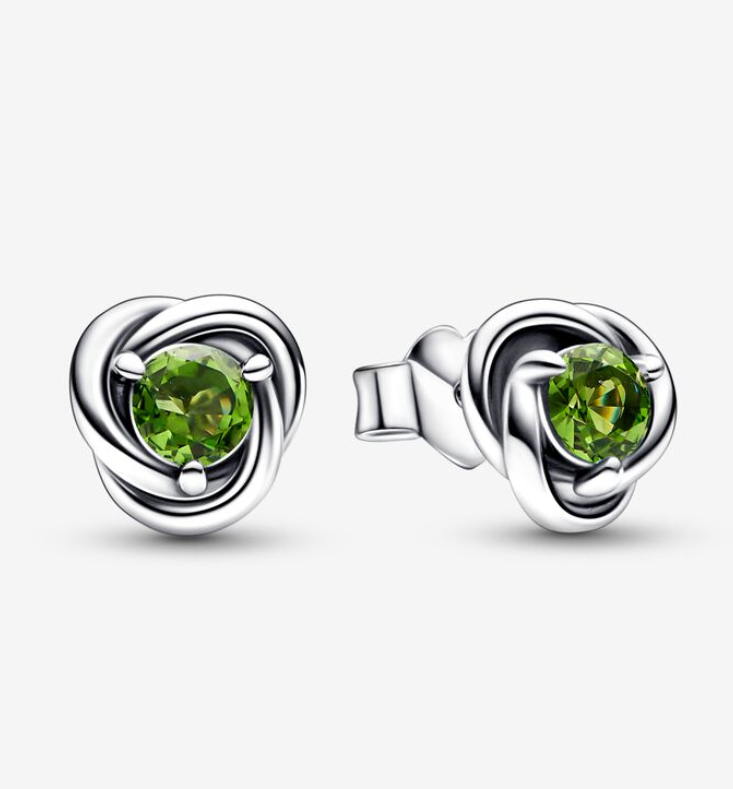 PANDORA August Birthstone Eternity Circle Stud Earrings ALE S925