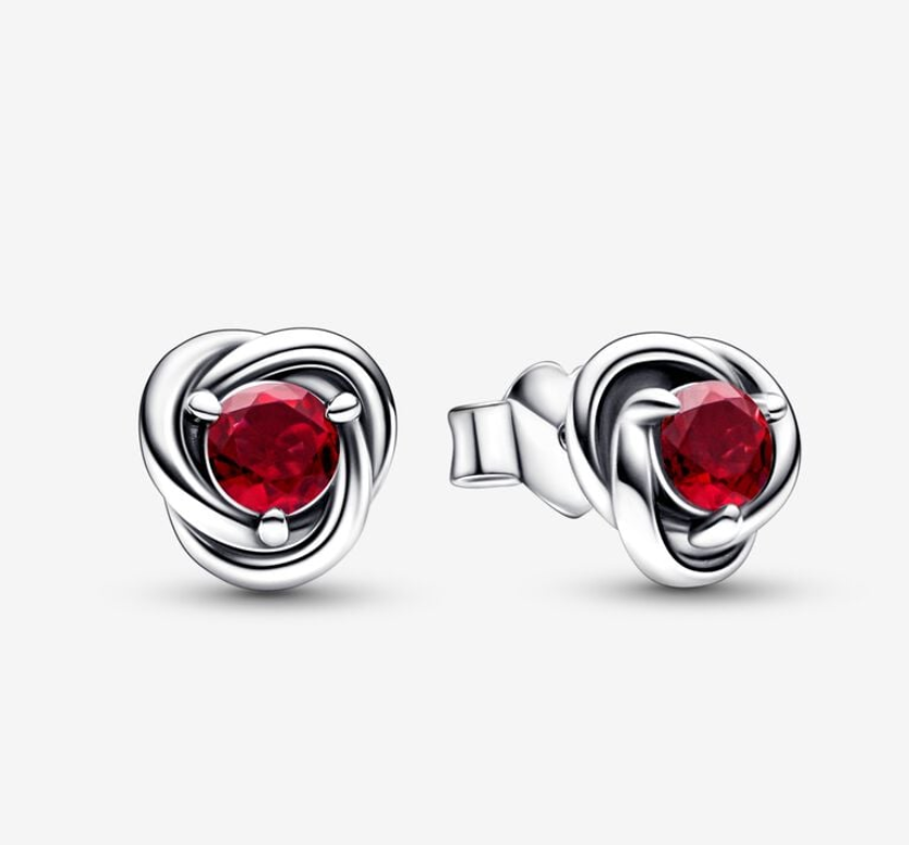 PANDORA July Birthstone Eternity Circle Stud Earrings 292334C01 ALE S925