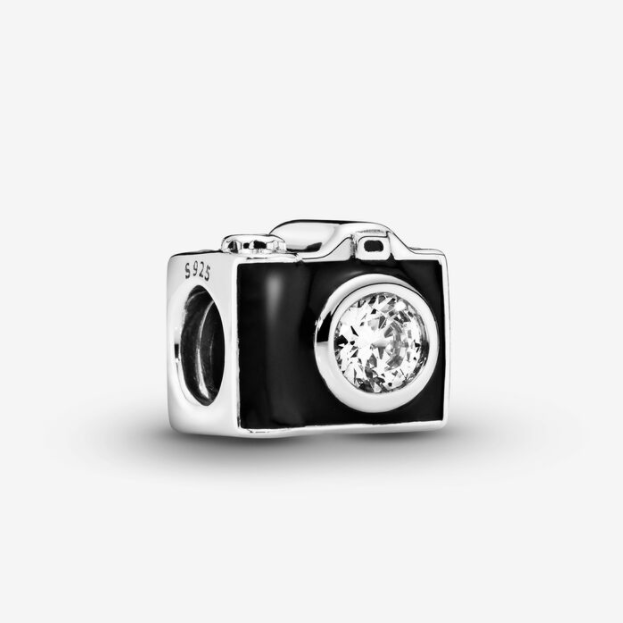 Pandora Sentimental Snapshots Camera Charm, CZ &Black Enamel