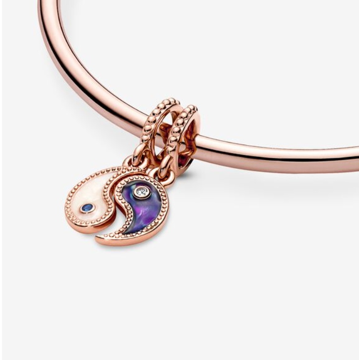 Pandora Sparkling Splittable Yin & Yang Silver Dangle Charm