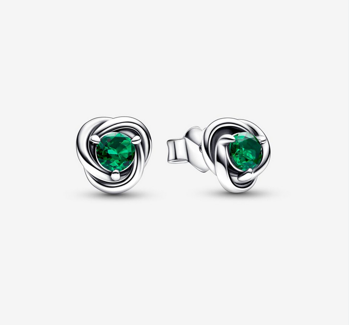 PANDORA May Birthstone Eternity Circle Stud Earrings ALE S925