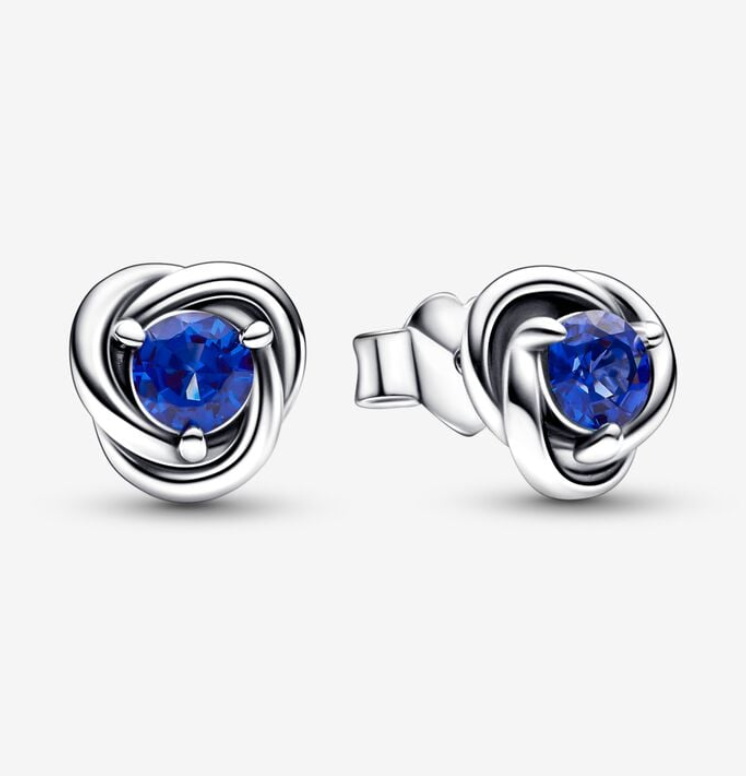 PANDORA September Birthstone Eternity Circle Stud Earrings ALE S925