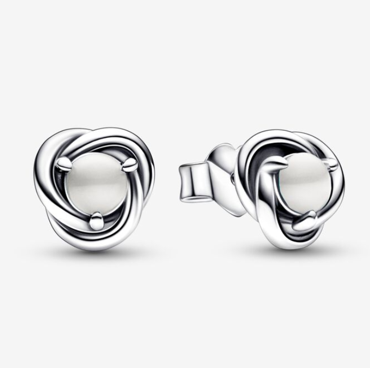 PANDORA June Birthstone Eternity Circle Stud Earrings ALE S925