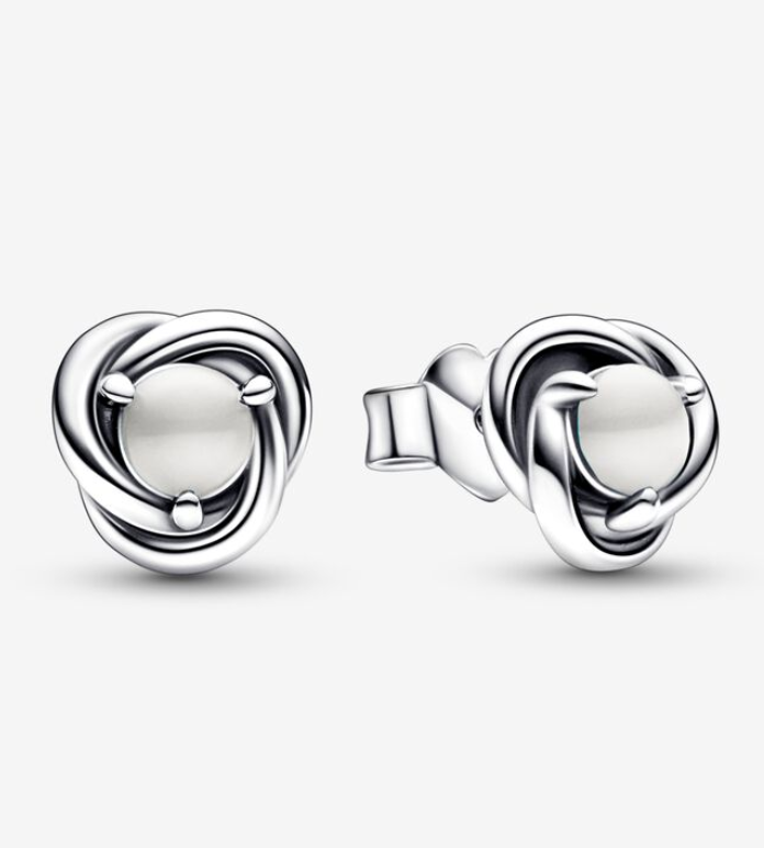 PANDORA June Birthstone Eternity Circle Stud Earrings ALE S925