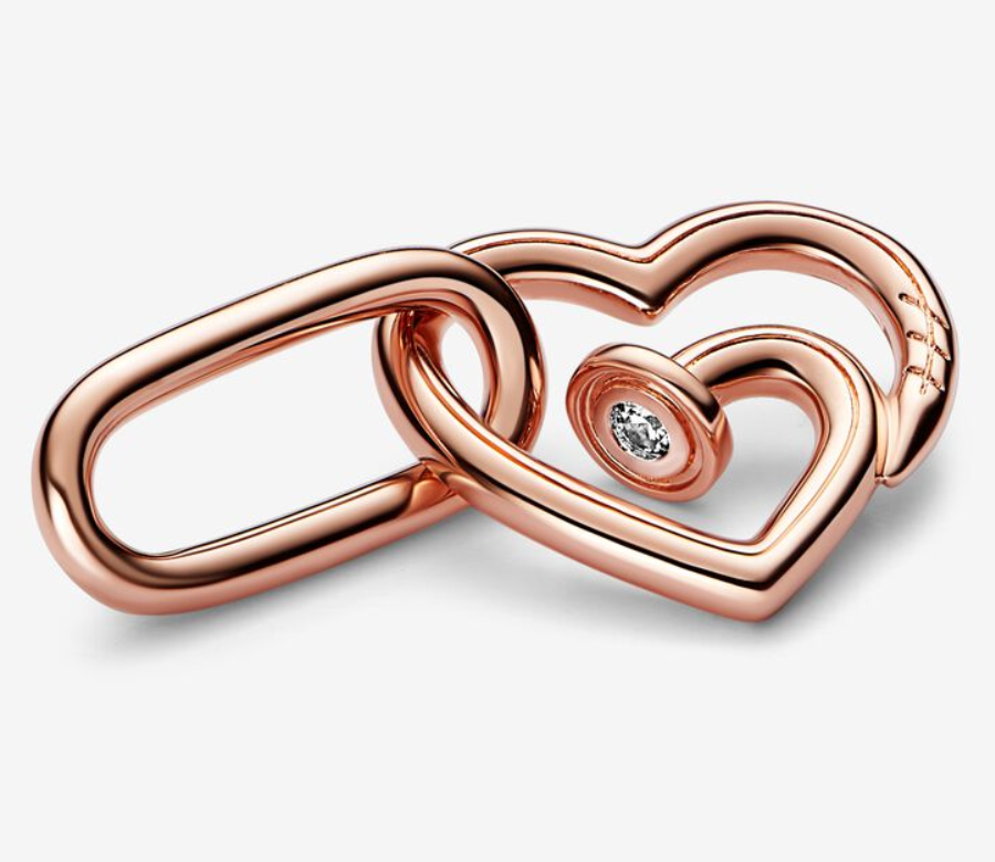 Heart Shaped Nail Styling Double Link by PANDORA ME, Rose