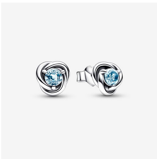 PANDORA  PANDORA March Birthstone Eternity Circle O Pendant Earrings Set