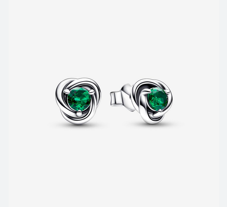 PANDORA May Birthstone Eternity Circle Stud Earrings ALE S925