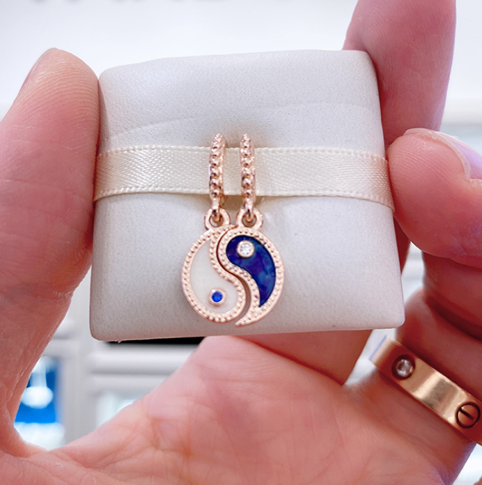 Pandora Sparkling Splittable Yin & Yang Silver Dangle Charm