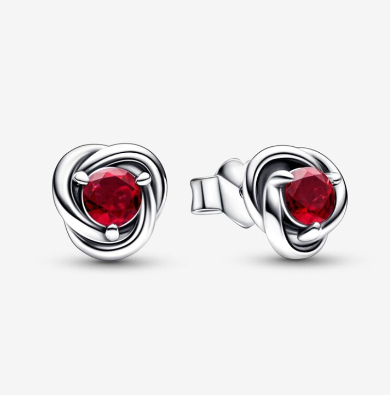 PANDORA July Birthstone Eternity Circle Stud Earrings 292334C01 ALE S925