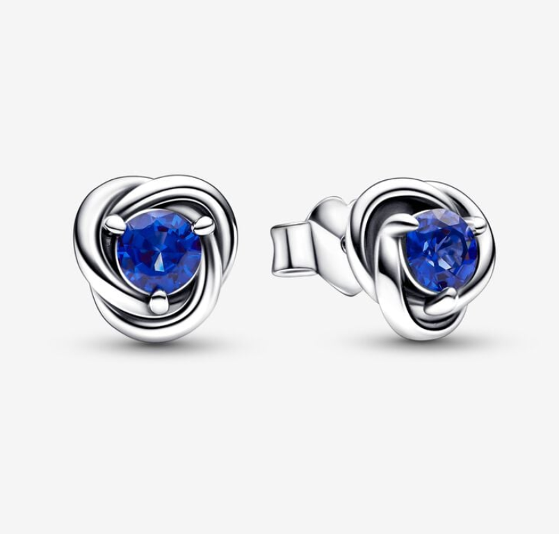 PANDORA September Birthstone Eternity Circle Stud Earrings ALE S925