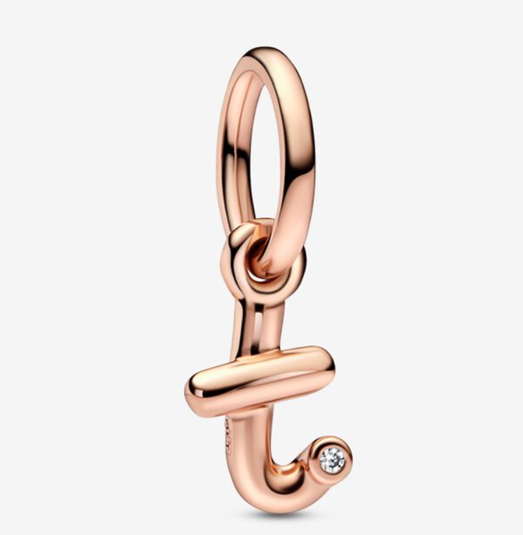 Pandora Moments Letter t Script Alphabet kirjainkoru hela