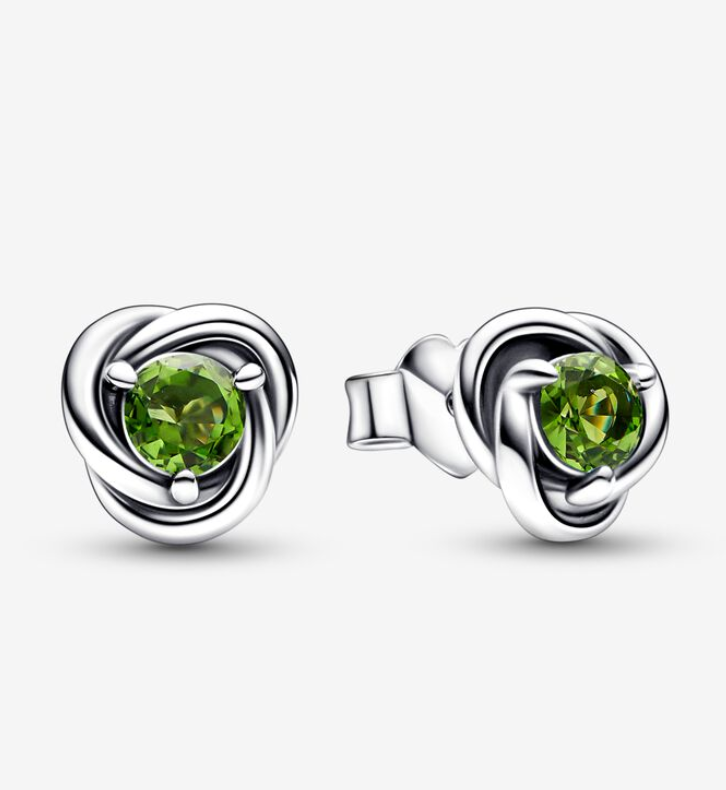 PANDORA August Birthstone Eternity Circle Stud Earrings ALE S925