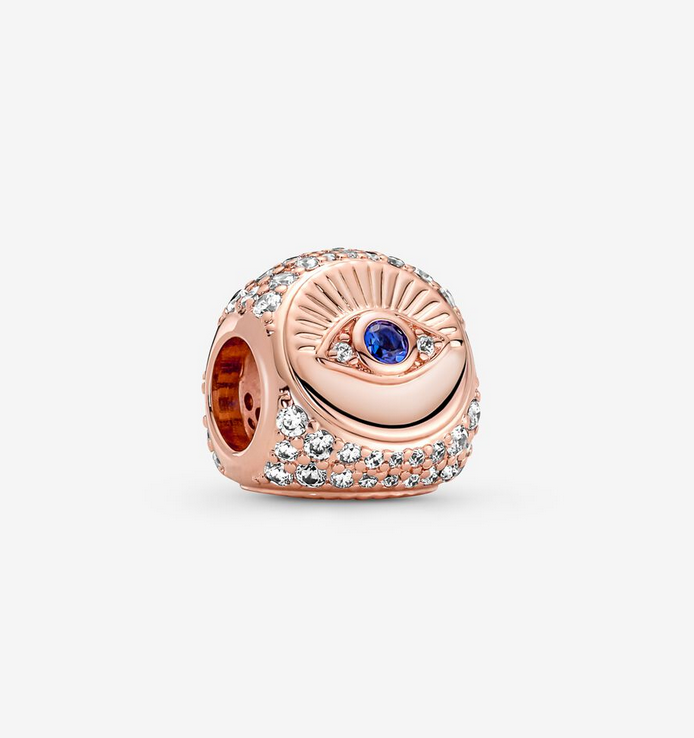 Pandora Hamsa All-seeing Eye Feather Three-sided  Charm