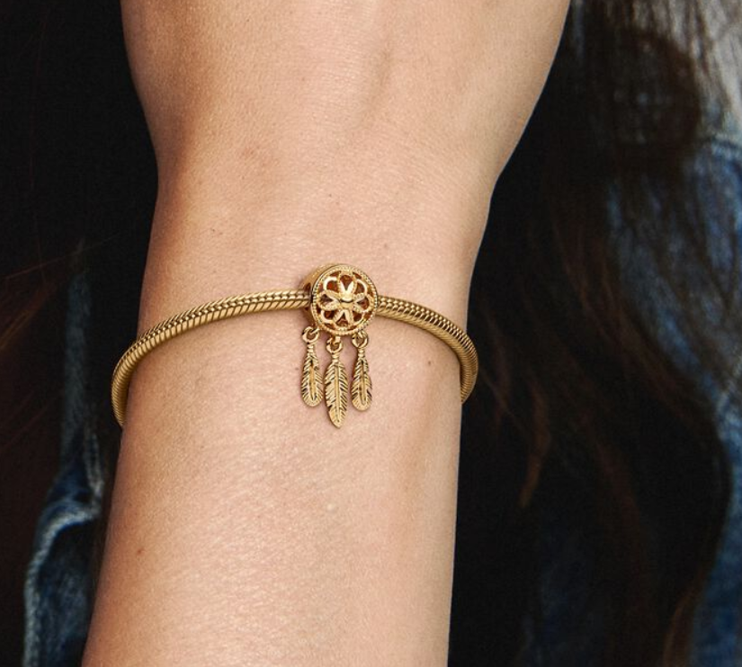 PANDORA Jewellery Charm Dreamcatcher Gold