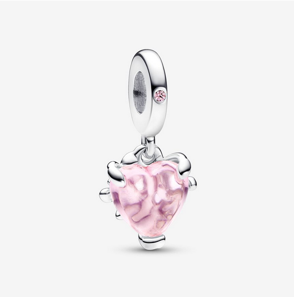 Pandora Moments Pink Family Tree & Heart Dangle Charm ale s925