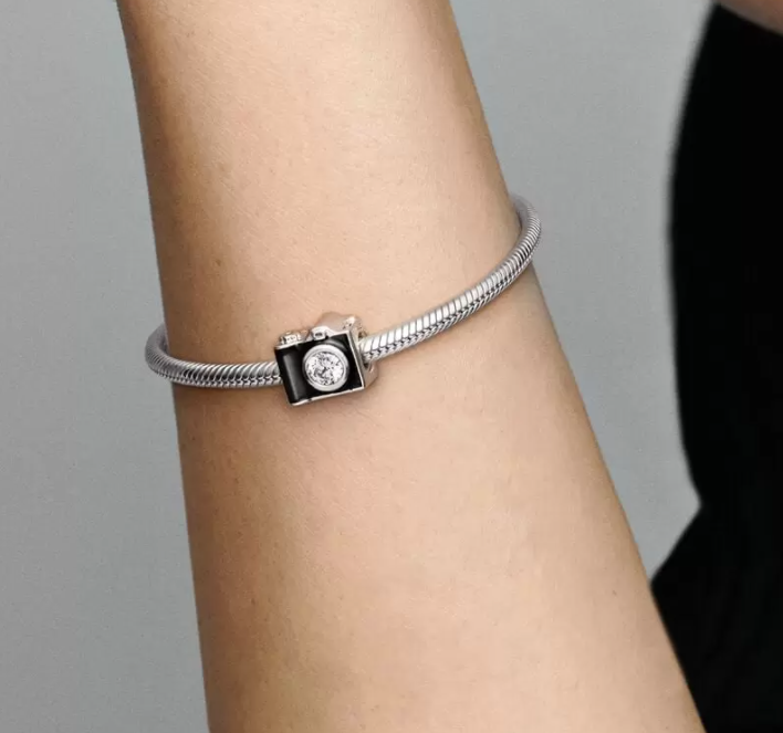 Pandora Sentimental Snapshots Camera Charm, CZ &Black Enamel