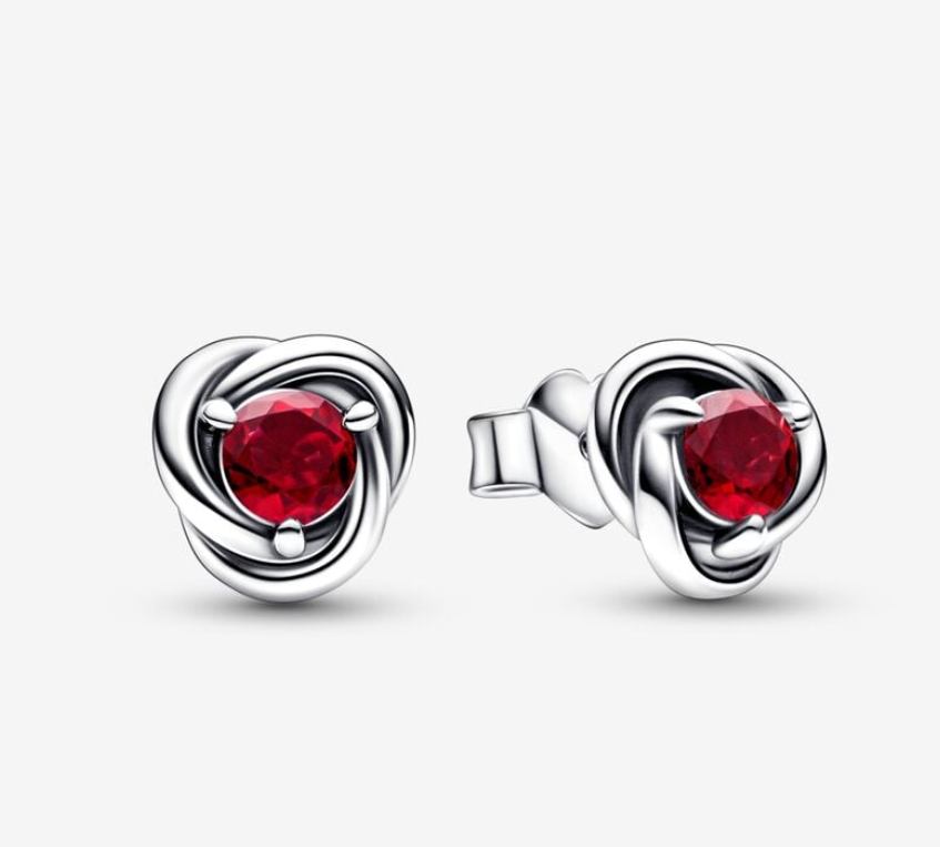 PANDORA July Birthstone Eternity Circle Stud Earrings 292334C01 ALE S925