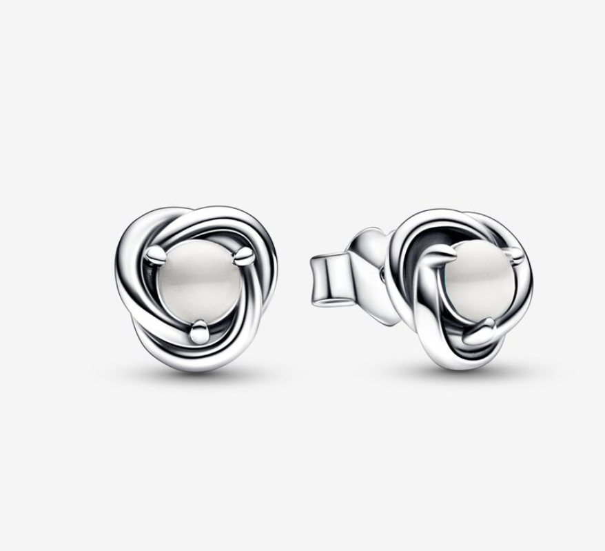 PANDORA June Birthstone Eternity Circle Stud Earrings ALE S925