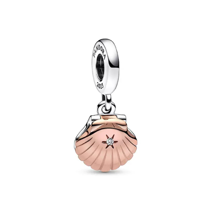 Pandora Club 2023 Sea Shell & Treated Freshwater Cultured Pearl Dangle Charm