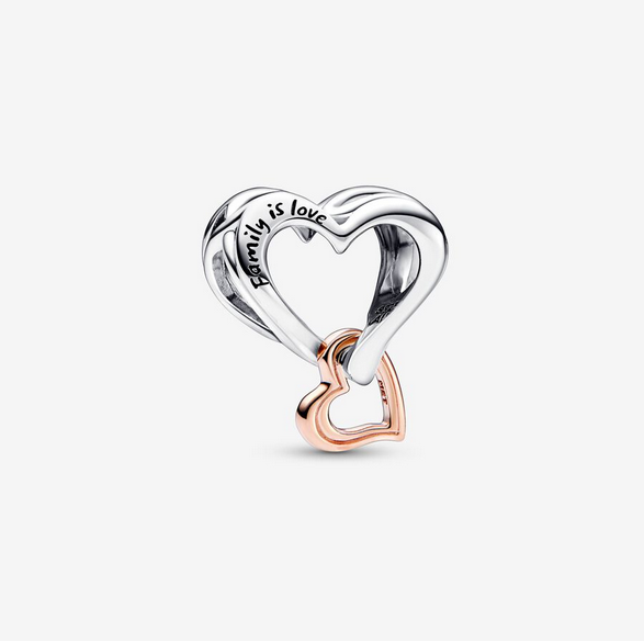 Pandora Moments Two-tone Openwork Infinity Heart Charm ALE S925