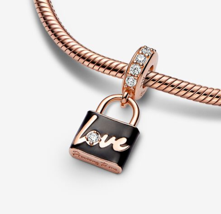Pandora Rose Gold Love Padlock Dangle Charm