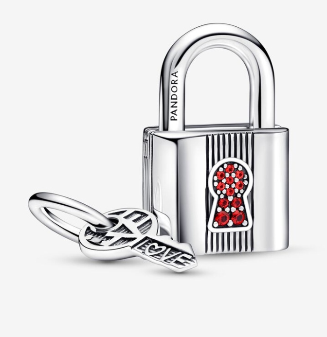 Pandora Moments Padlock and Key hela