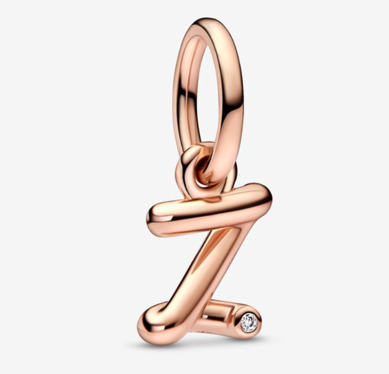Pandora Moments Letter z Script Alphabet kirjainkoru hela