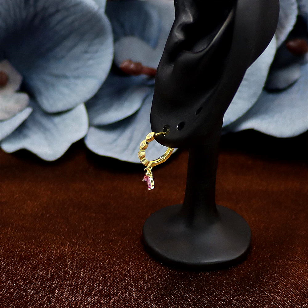 S925 Sterling Silver Diamond-Set Rhombus Bee Earrings