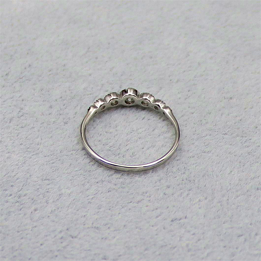 S925 Sterling Silver Simple Beaded Edge Wedding Ring for Women, Full Diamond Engagement Ring