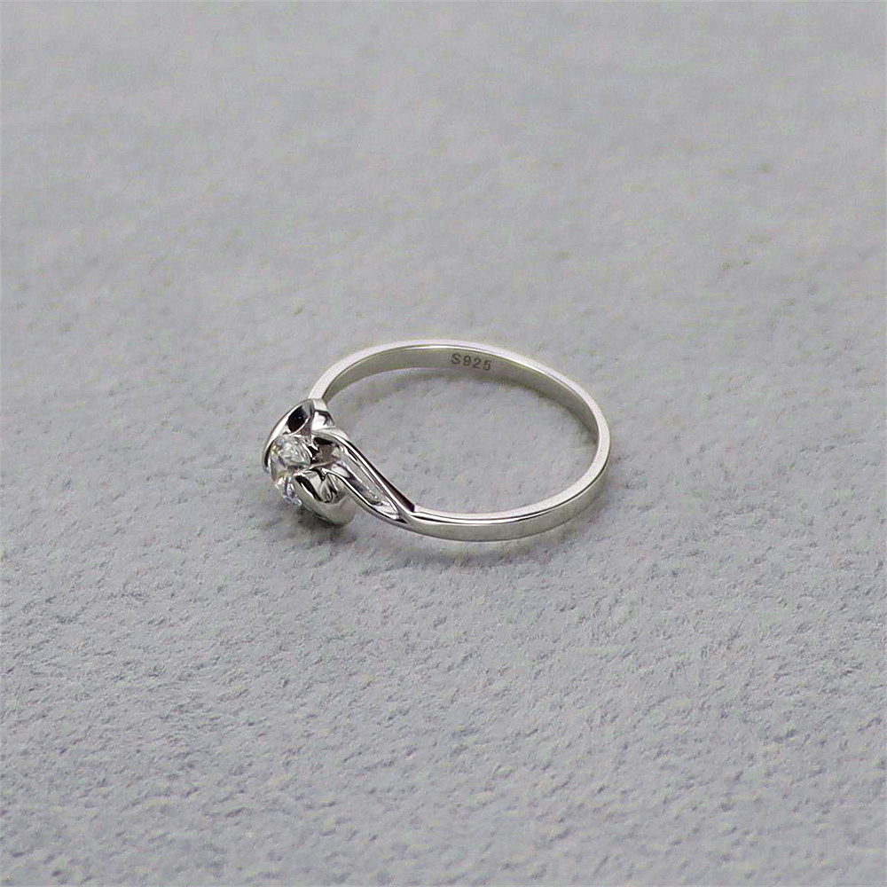 S925 Sterling Silver Imitation Crown Wedding Ring for Women