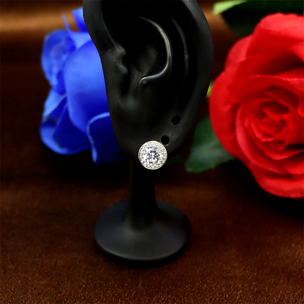 S925 Sterling Silver Full Diamond Hoop Earrings for Women