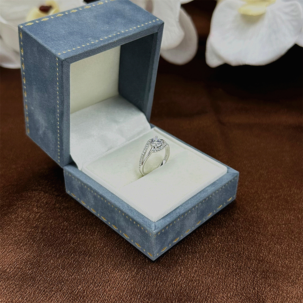 S925 Sterling Silver Zircon Full Diamond Curved Engagement Ring for Women