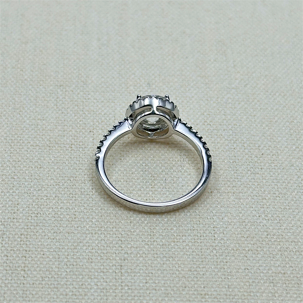 S925 Sterling Silver Full Diamond Engagement and Wedding Ring for Women