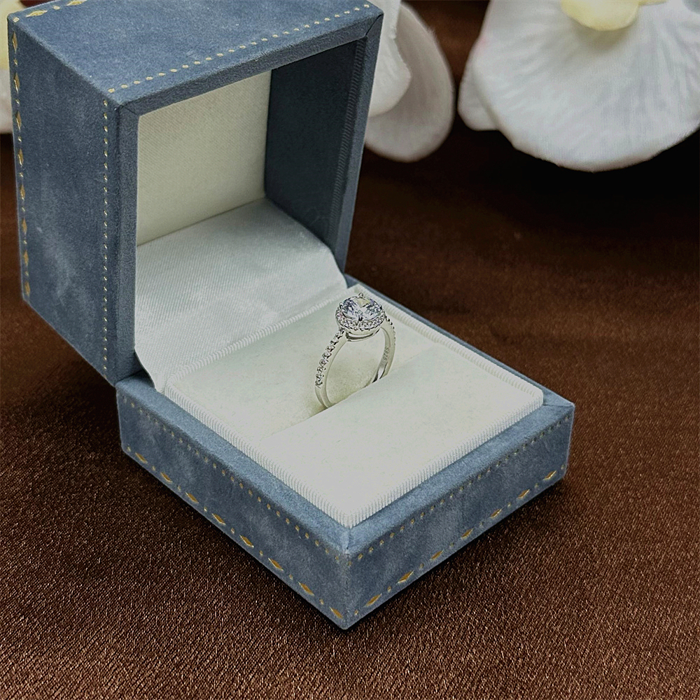 S925 Sterling Silver Full Diamond Engagement and Wedding Ring for Women