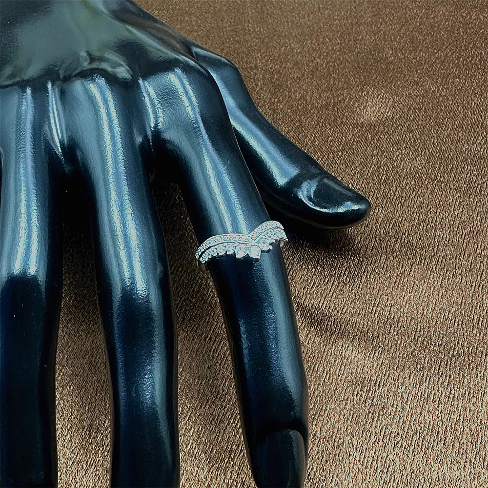S925 Sterling Silver Fairy Princess Wishbone Crown Ring for Women